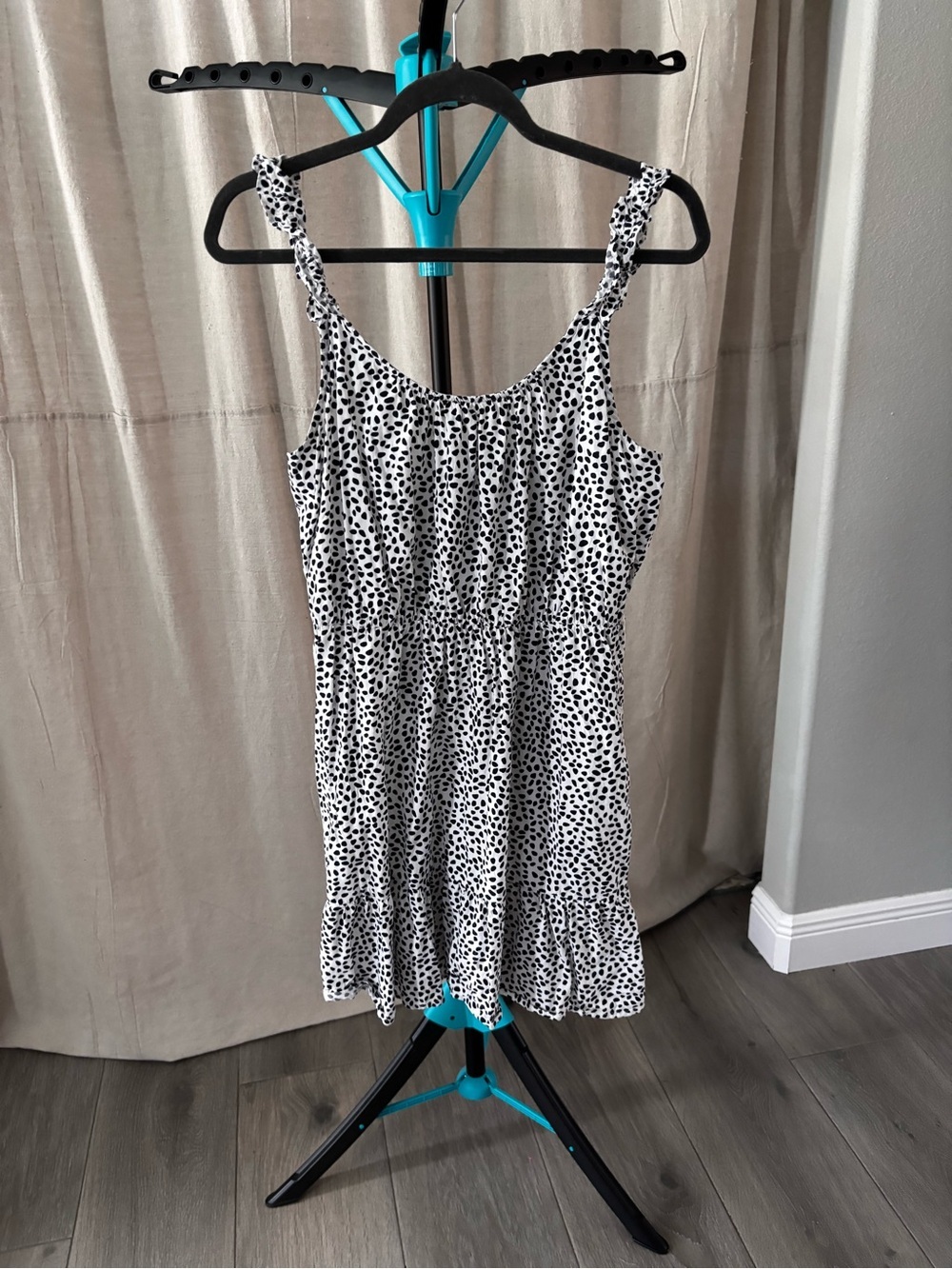Banana Republic White and Black Spotted Sundress